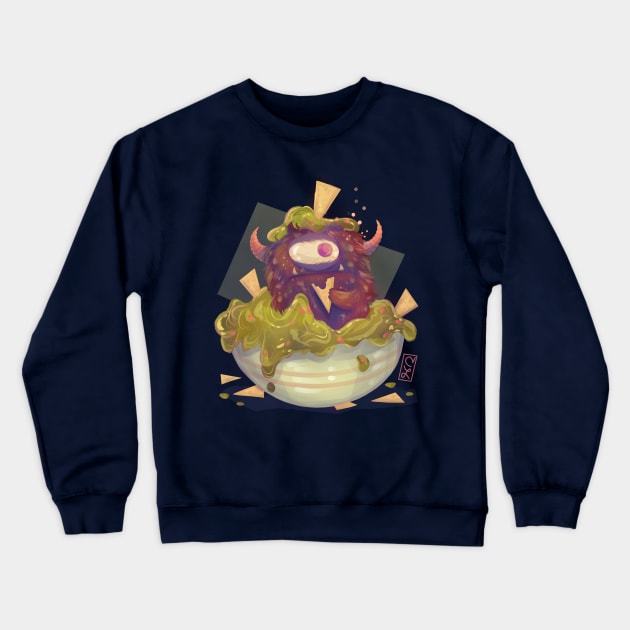 Guacamole Monster Crewneck Sweatshirt by Claire Lin